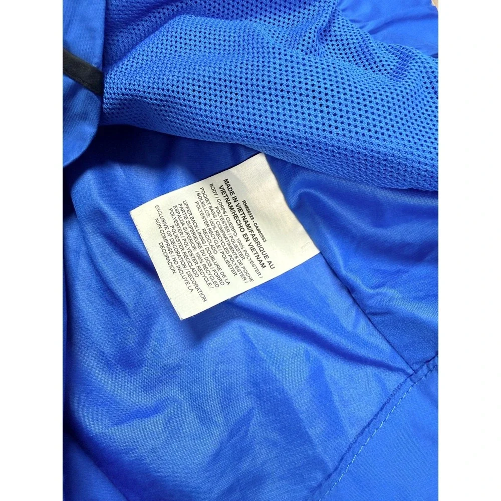 Nike Colorblock Windbreaker Jacket XS Blue Peach Hooded Zip Up Lightweight Y2K